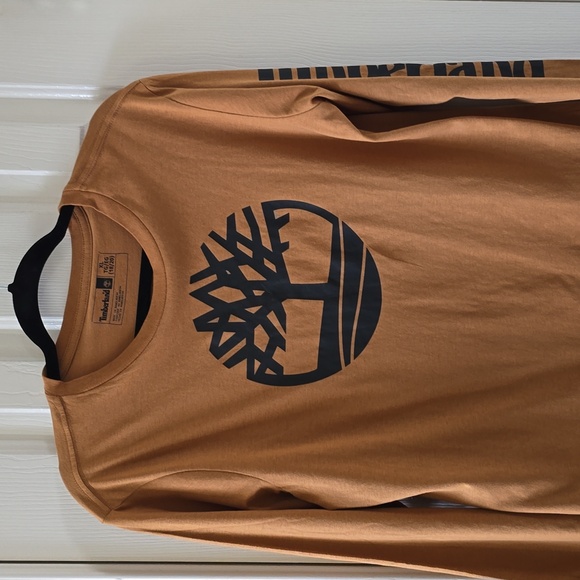 TIMBERLAND BRAND BOYS BROWN SIGNATURE LONG SLEEVE TEE SIZE XL 18/20 - Picture 2 of 14